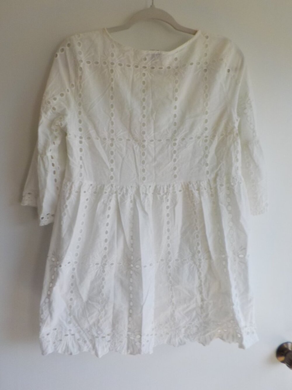 Cal Style Dress Tunic - Small - White Eyelot Boho Ruffle (845) - Picture 5 of 5